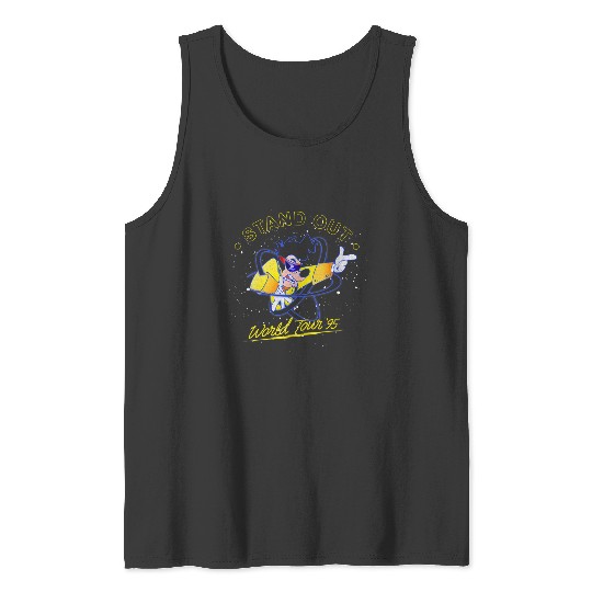 Womens Disneys A Goofy Movie Powerline Stand Out World Tour 95 VNeck Tank Tops