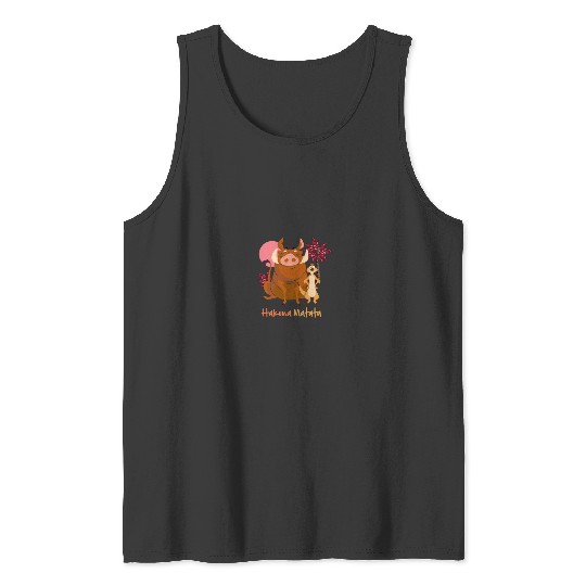 Disneyss The Lion King Timon Pumbaa Hakuna Matata Faces Front Tank Tops