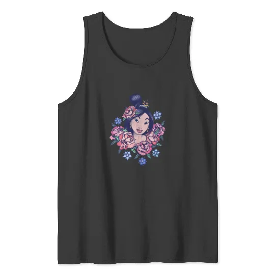 Disney Mulan Floral Portrait Vintage Tank Tops