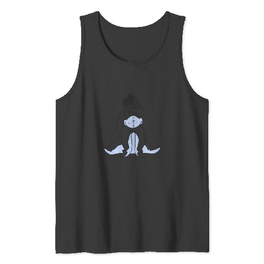 Disney Winnie The Pooh Eeyore Simple Sketch Portrait Tank Tops