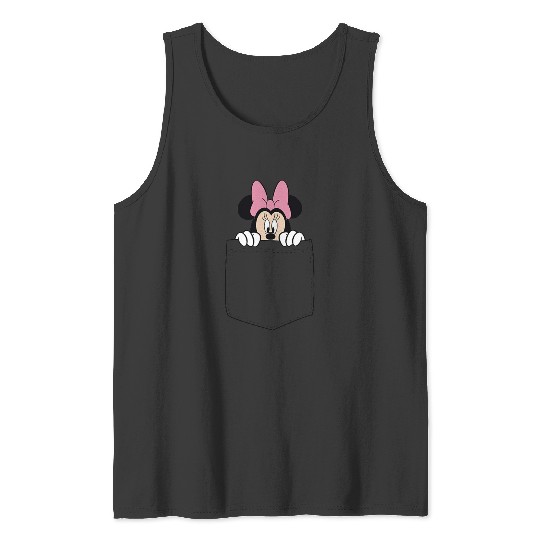 Black Disney Minnie Mouse Classic Fit  - Crew Neck Tank Tops