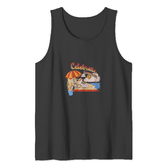 womens Disneys frozens olaf celebrate summer beach portrait Tank Tops