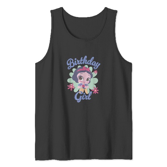 Disneyss Snow White Birthday Girl Chibi Portrait Tank Tops