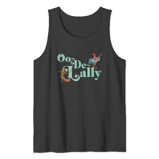 Disneyss Robin Hood Oo de lally Iconic Quote Chest Text Logo Tank Tops