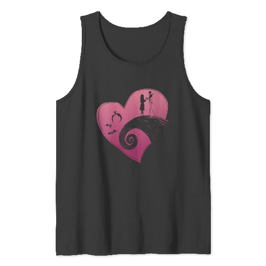 Disneyss The Nightmare Before Christmas Jack And Sally Heart Tank Tops