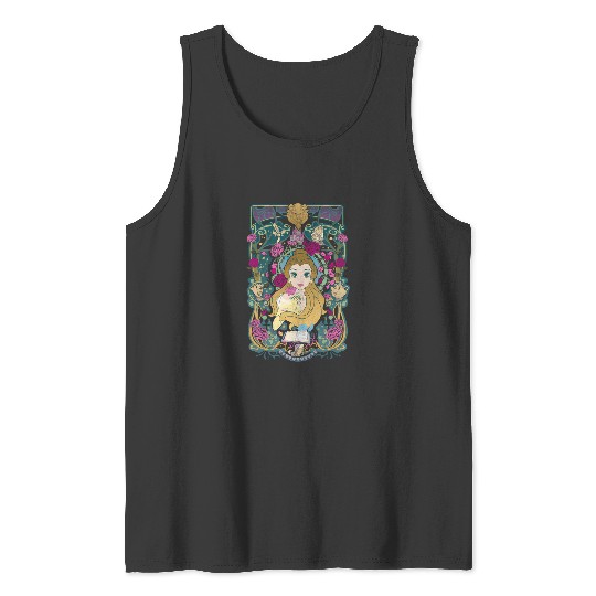 Disney Beauty And The Beast Belle Surrounded Graphic Hoodie Tank Tops