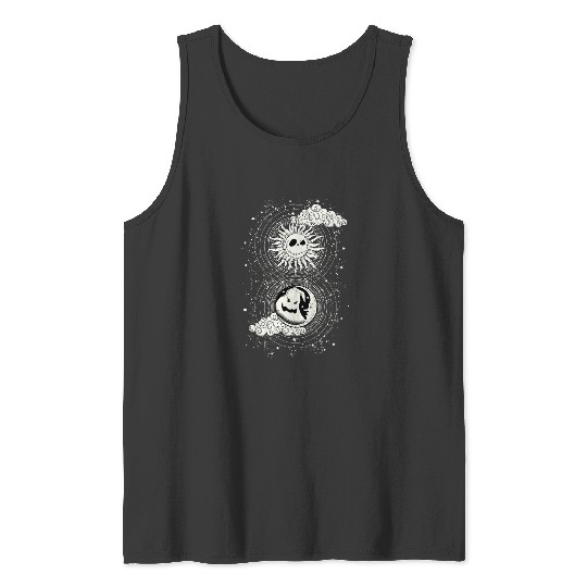 Disneyss The Nightmare Before Christmas Skellington Sun Moon Tank Tops