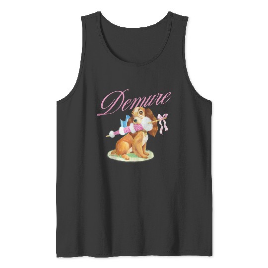 Disneyss Lady And The Tramp Cute Lady Demure Sketch Chest Logo Tank Tops