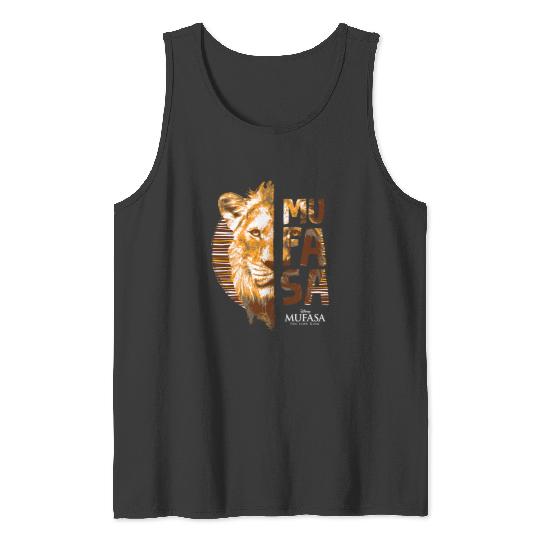 Disney Mufasa The Lion King Movie Face and Name Sun Art Tank Tops