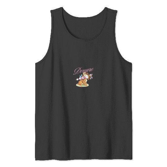 Disneyss Lady And The Tramp Cute Lady Demure Sketch Chest Logo Tank Tops