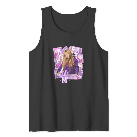 Disneyss Hannah Montana Epic Iconic Collage Big Chest Poster Tank Tops