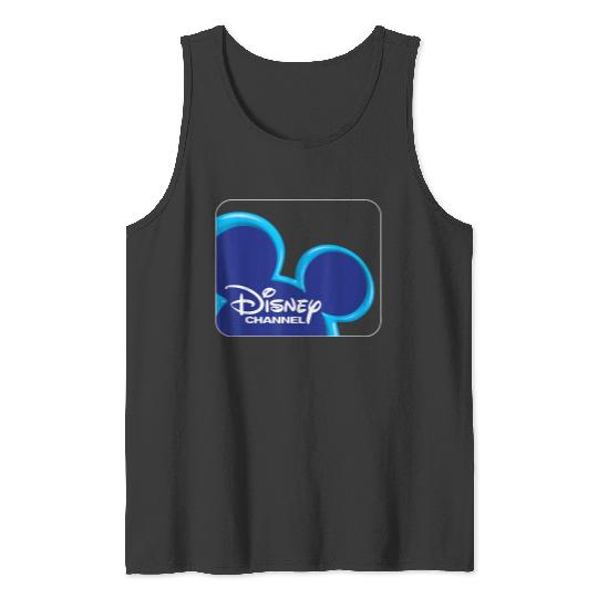 Disneyss Channel  Mickey Mouse Blue Retro 2000s Logo Tank Tops
