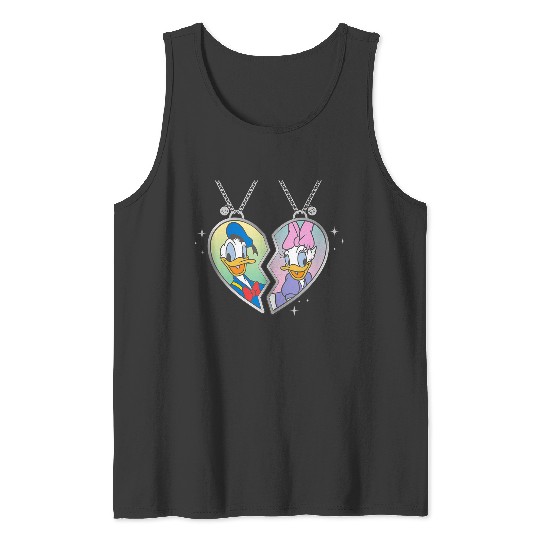 Disneyss Donald And Daisy Duck Love Heart Necklace Matching Tank Tops