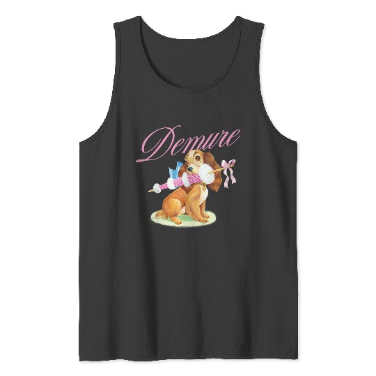 Disneyss Lady And The Tramp Cute Lady Demure Sketch Chest Logo Tank Tops