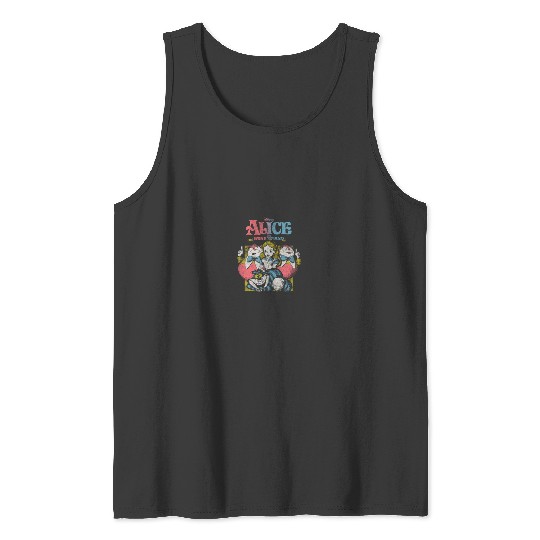 Disneyss Alice In Wonderland Iconic Characters Vintages Poster Tank Tops