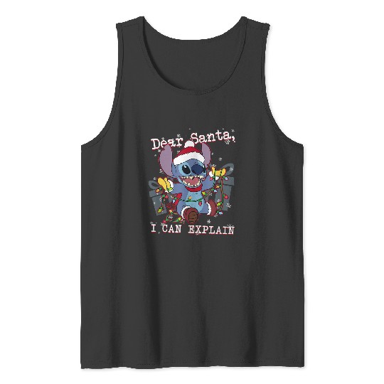 Disneyss Lilo Stitch Christmas Dear Santa I Can Explain Short Sleeve Tank Tops