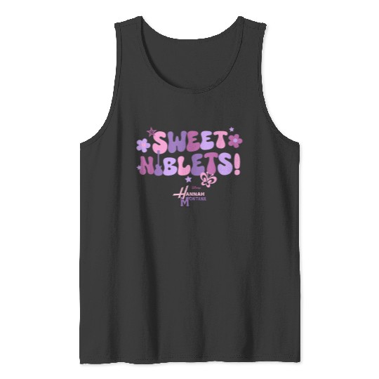 Disneyss Hannah Montana Sweet Niblets Floral Chest Text Logo Tank Tops