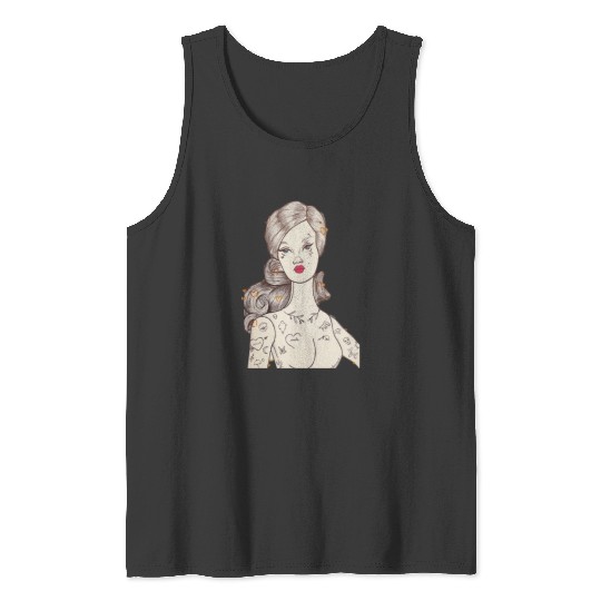 Vintage Punk Barbie  : Disney princess tattoo Shirt,  Princess tattoo vintage t shirt, Disney princess tattoo Gift Fan S-5XL Tank Tops