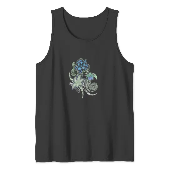 Hand Painted Teal Tribal Turtle Threads  : Disney princess tattoo Shirt,  Princess tattoo vintage t shirt, Disney princess tattoo Gift Fan S-5XL Tank Tops