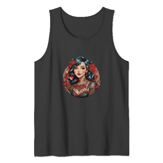 Bohemian girl retro vintage chola tattoo valentines day design  : Disney princess tattoo Shirt,  Princess tattoo vintage t shirt, Disney princess tattoo Gift Fan S-5XL Tank Tops