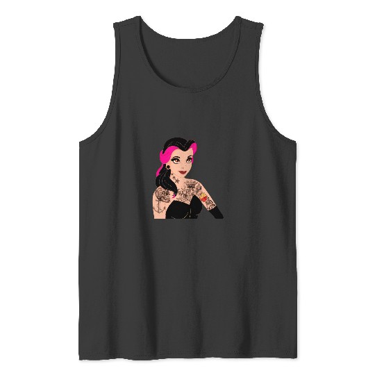 Bella Punk  : Disney princess tattoo Shirt,  Princess tattoo vintage t shirt, Disney princess tattoo Gift Fan S-5XL Tank Tops