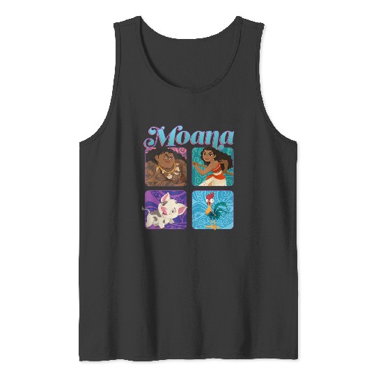 Disneyss Moana Pua Maui Hei Hei Retro Box Up Chest Panels Tank Tops