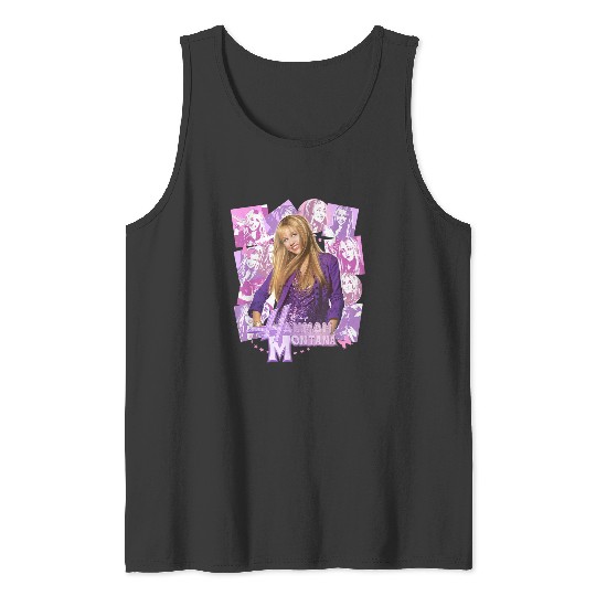 Disneyss Hannah Montana Epic Iconic Collage Big Chest Poster Tank Tops