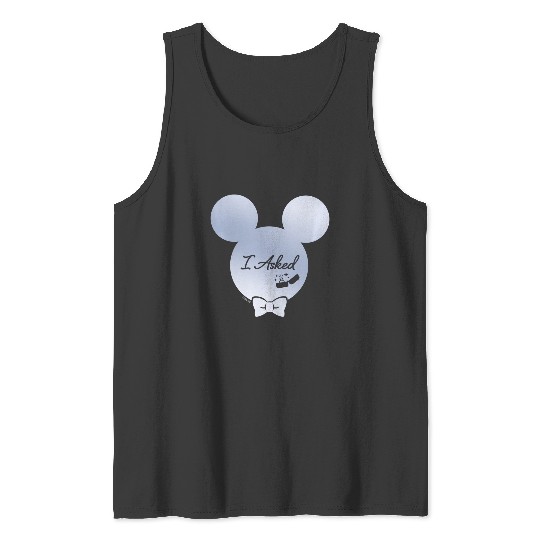 Disney I Asked Proposal Engagement Ring Bow Tie Mickey Tank Tops