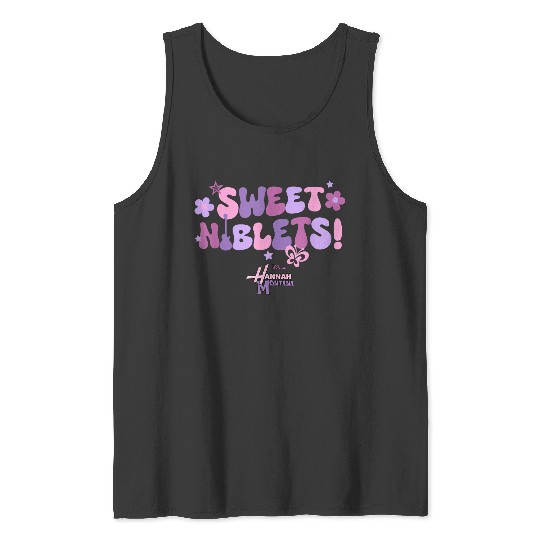 Disneyss Hannah Montana Sweet Niblets Floral Chest Text Logo Tank Tops