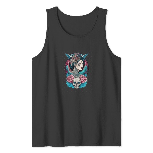Traditional Beautiful Colorful 1920s Flapper with Blue Birds: Disney princess tattoo Shirt,  Princess tattoo vintage t shirt, Disney princess tattoo Gift Fan S-5XL Tank Tops