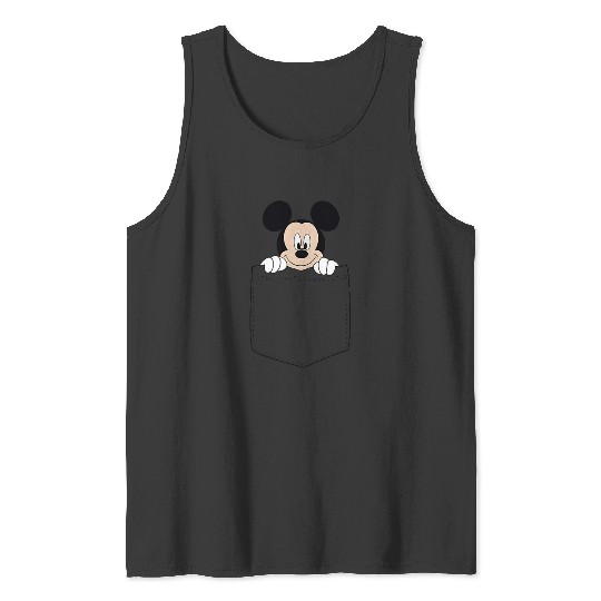Disney Adult Classic Fit Mickey Mouse  - Blue Cotton Crew Neck Tank Tops