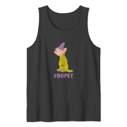 Disneyss Snow White Dopey Hashtag Portrait Tank Tops