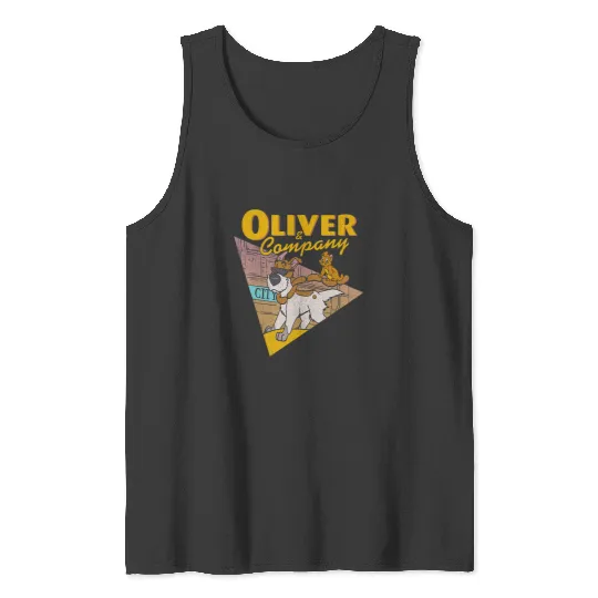 Disney Oliver Company Graphic Hoodie Tank Tops