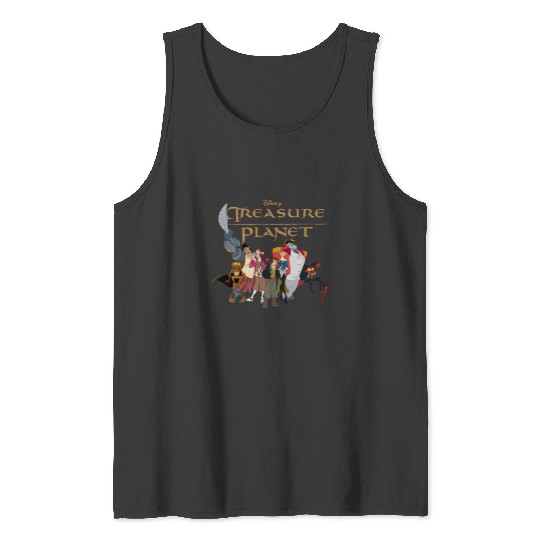 Disneys treasure planet logo and characters long sleeve Tank Tops