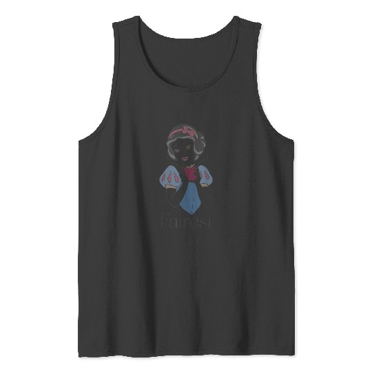 Disneyss Snow White Fairest Portrait Faded Graphic Tank Tops