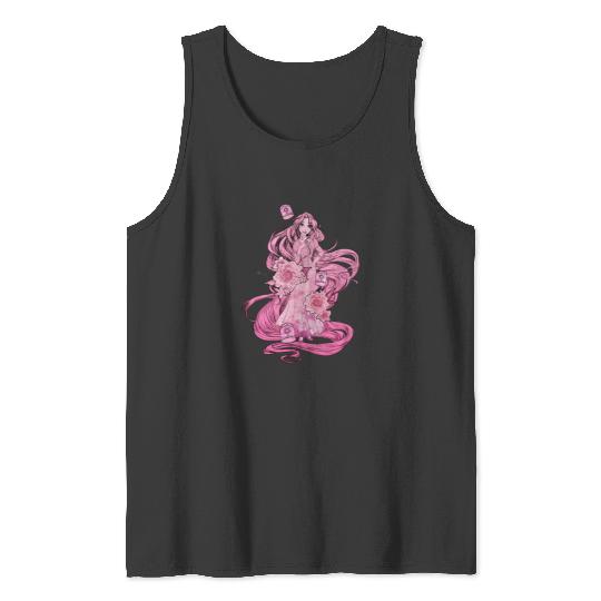 Disney Tangled Pink Tonal Rapunzel Portrait Tank Tops