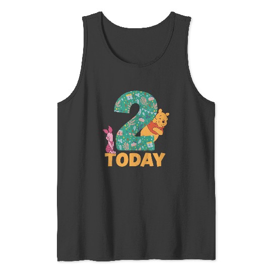 Kids Disney Winnie The Pooh Piglet Birthday 2 Years Old Today Tank Tops