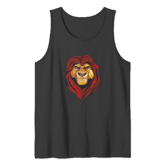 Disney Lion King Low Poly Mufasa Portrait Long Sleeve Tank Tops