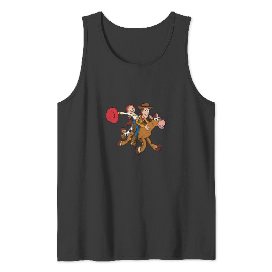 Disney And Pixars Toy Story Woody Jessie Bullseye Tank Tops