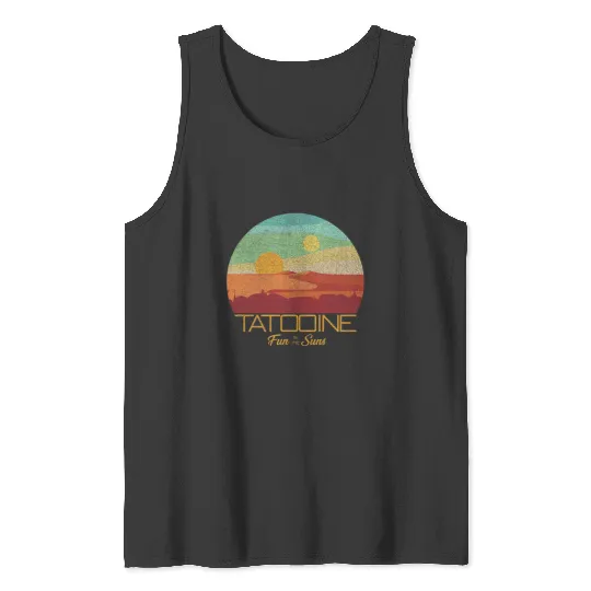 Star Wars Tatooine Postcard Fun in the Sun Vintage Disney Tank Tops