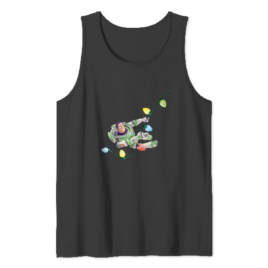 Disney Pixar-Pixar Toy Story Buzz Lightyear Christmas Lights Merry Christmas Tank Tops