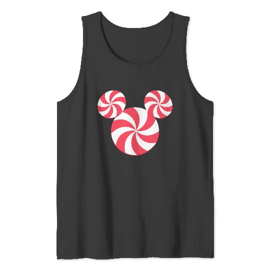 Disney New Mickey Icon Christmas Peppermint Candy Holiday Merry Christmas Tank Tops