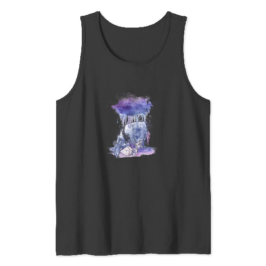 Disney Winnie The Pooh Eeyore Watercolor Rain Cloud Tank Tops
