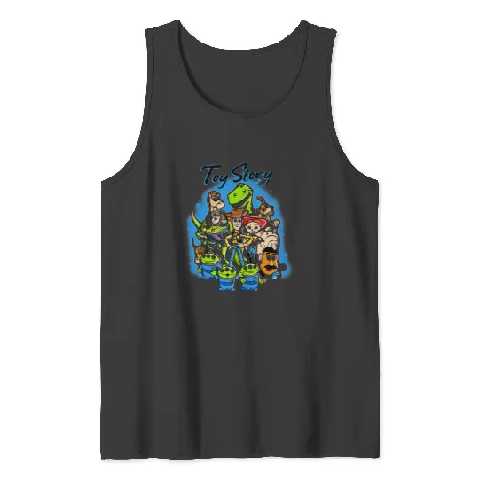 Disney Pixar Toy Story Airbrush  Style Group Poster Tank Tops