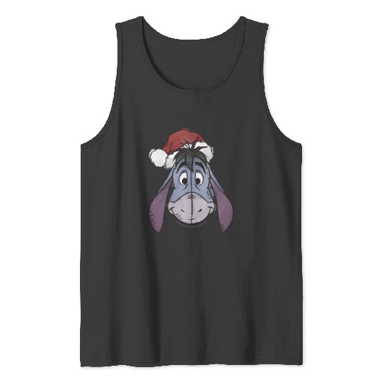 Disney Winnie The Pooh Christmas Eeyore Santa Hat_1 Merry Christmas Tank Tops