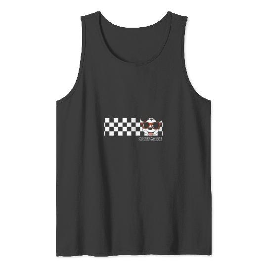 Disney Mickey And Friends Mickey Mouse Checkerboard Stripe Tank Tops