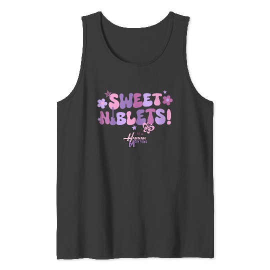 Disneyss Hannah Montana Sweet Niblets Floral Chest Text Logo Tank Tops