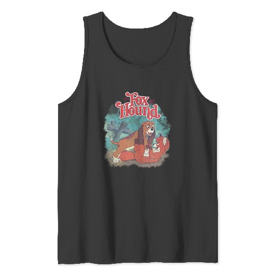 Womens Disney The Fox and the Hound Vintage Classic Poster V-Neck Tank Tops
