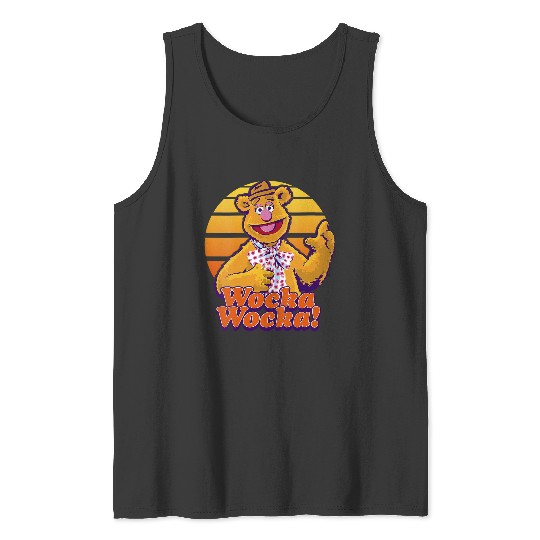 Womens Disney The Muppets Fozzie Bear Wocka Wocka Portrait V-Neck Tank Tops