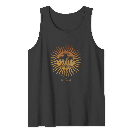 Womens Disney The Lion King Sun Rays Gradient Hakuna Matata V-Neck Tank Tops